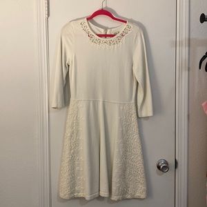 Eliza J cap sleeve lace ivory dress